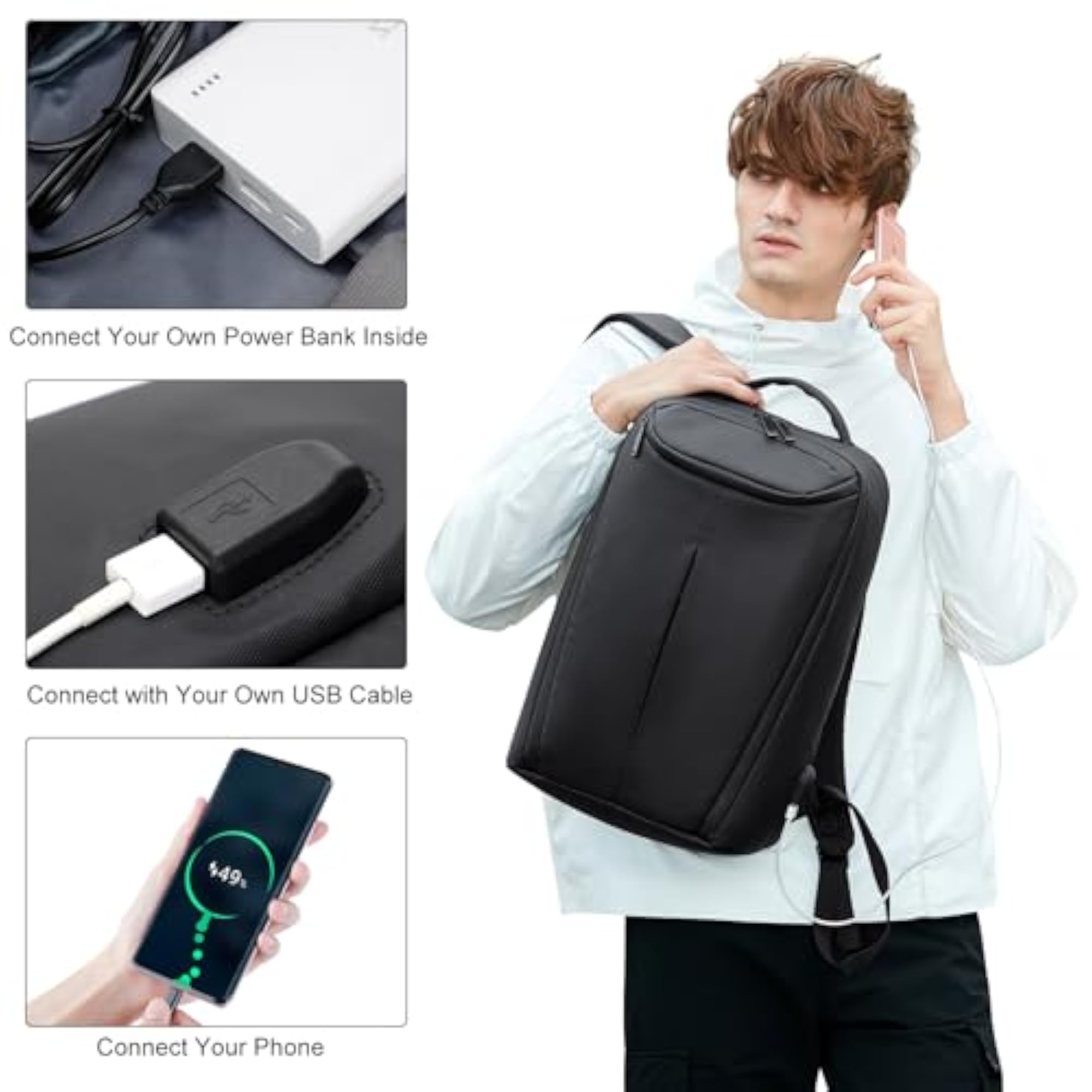 Business Smart Backpack, Waterproof Laptop Backpack with USB Port